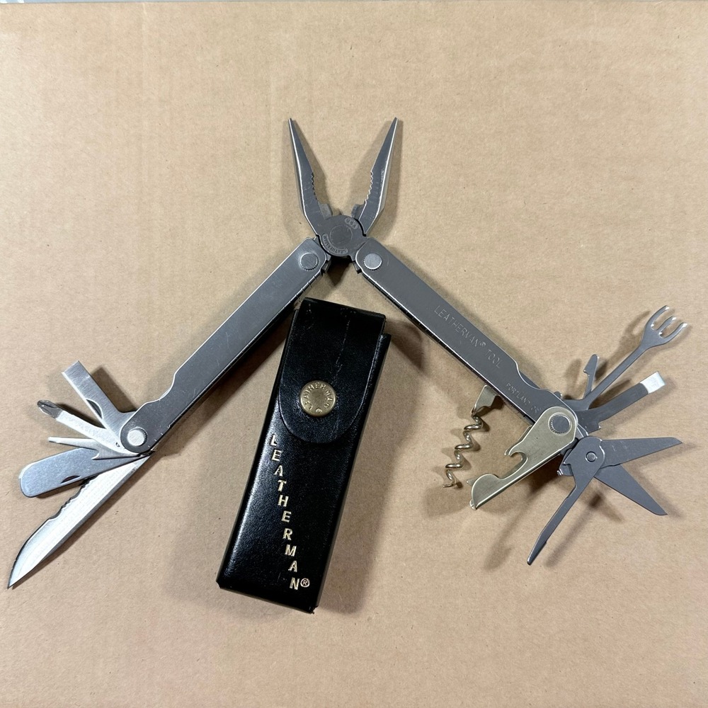 Leatherman Flair Multi-Tool Stainless 10/00 Corkscrew Sheath Knife RARE USA